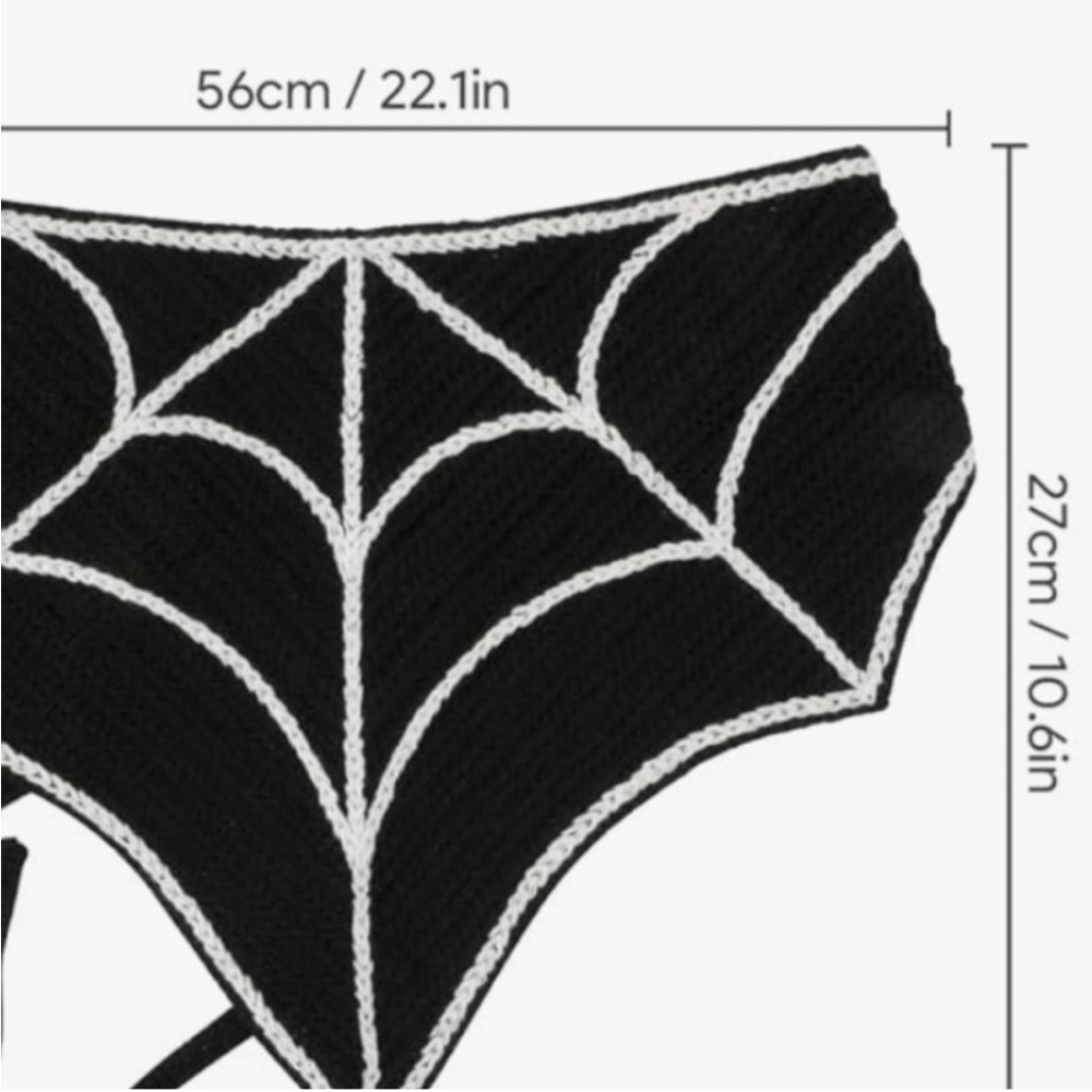 NWT Piper K Crochet Spider Web Halloween Head Bandana - Picture 6 of 6